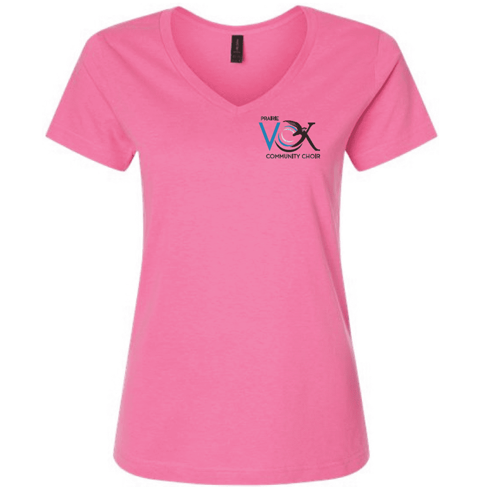 G64V00L Gildan Women's Soft Style V-Neck T-Shirt - Azalea