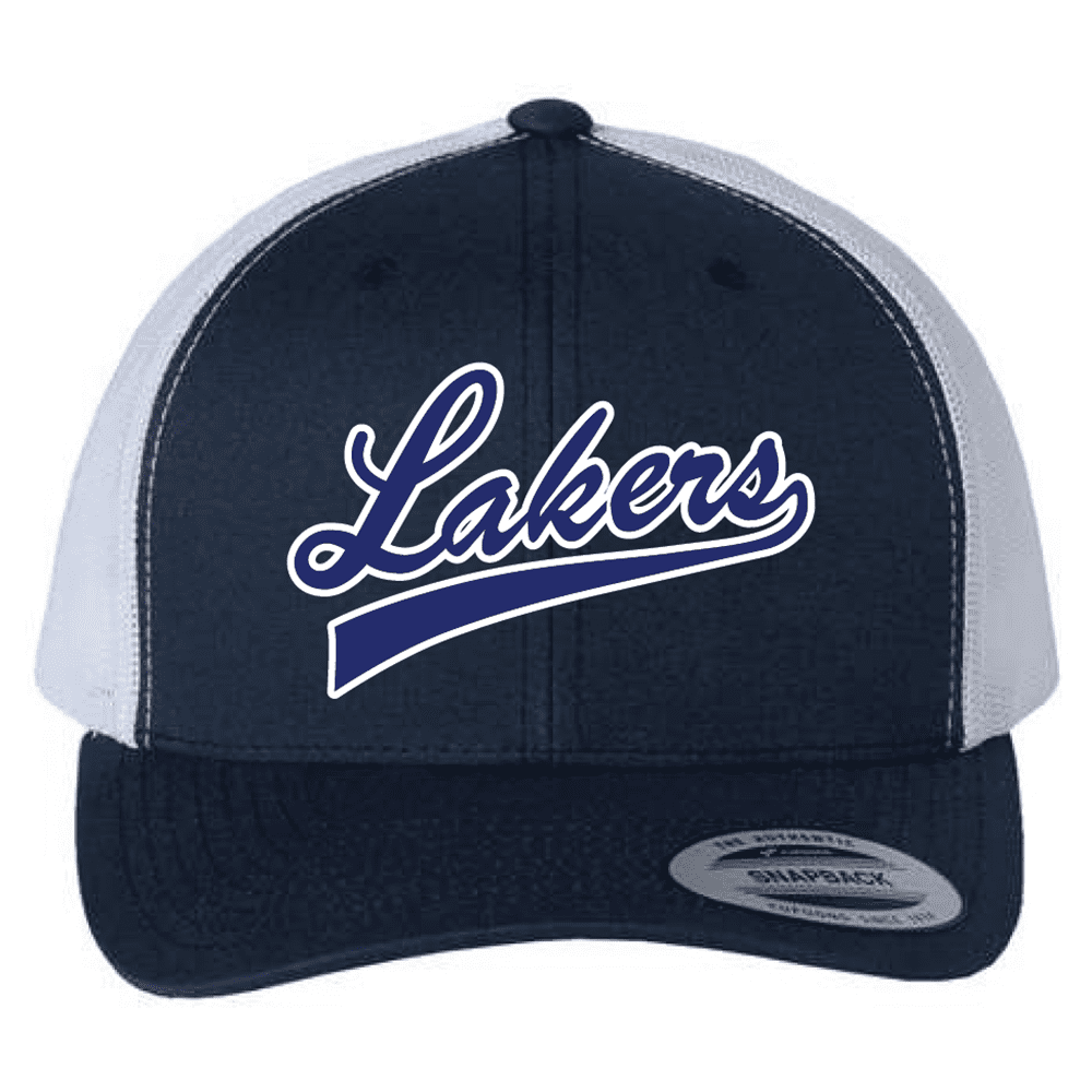 6606 Yupoong Adult Retro Trucker Cap - Navy/White